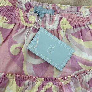 NWT Hill House The Paz Skirt Mini Candy Kaleidoscope Pink Ruffle SIZE M